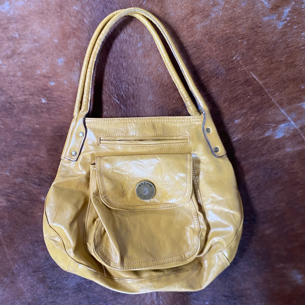 Vintage yellow leather Axcess shoulder bag